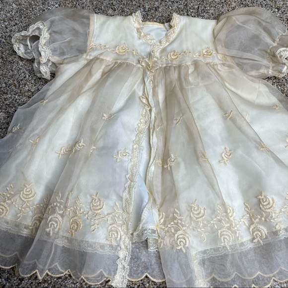 Phyllis Baby Wear Vintage Christening Baptism Outfit Gown Eyelet Embroidery Lace - Picture 3 of 7